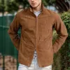 Men's Solid Suede Lapel Chest Pocket Jacket 05176922Y sold by Manly