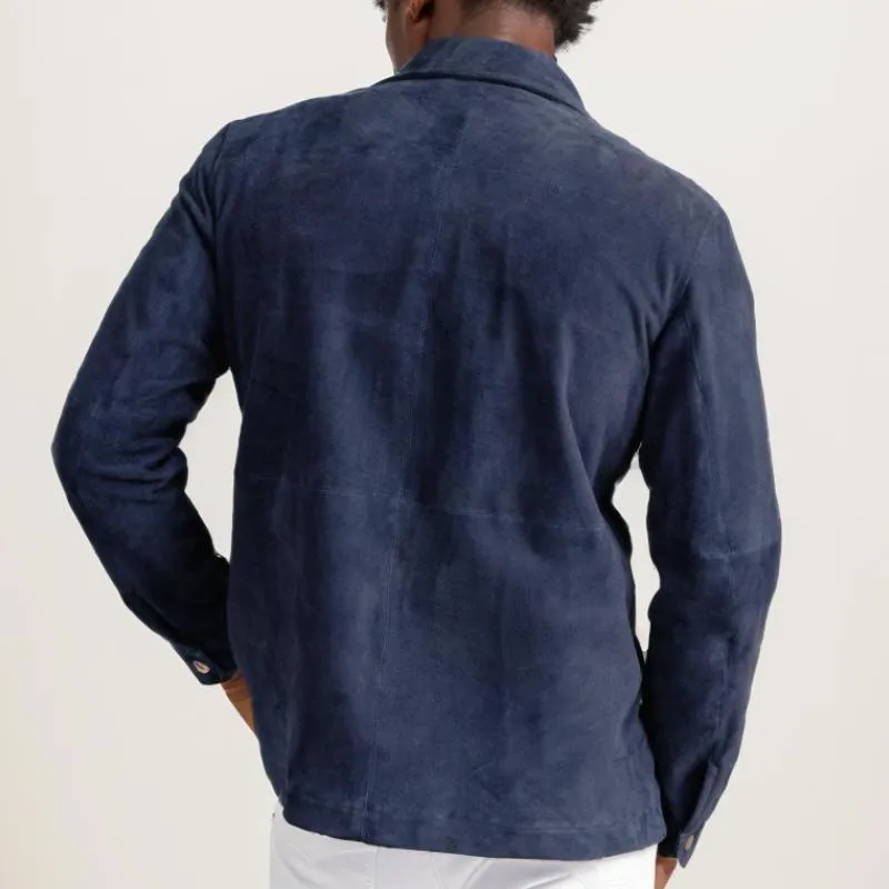 Men's Solid Suede Lapel Chest Pocket Jacket 05176922Y sold by Manly product image thumbnail 5