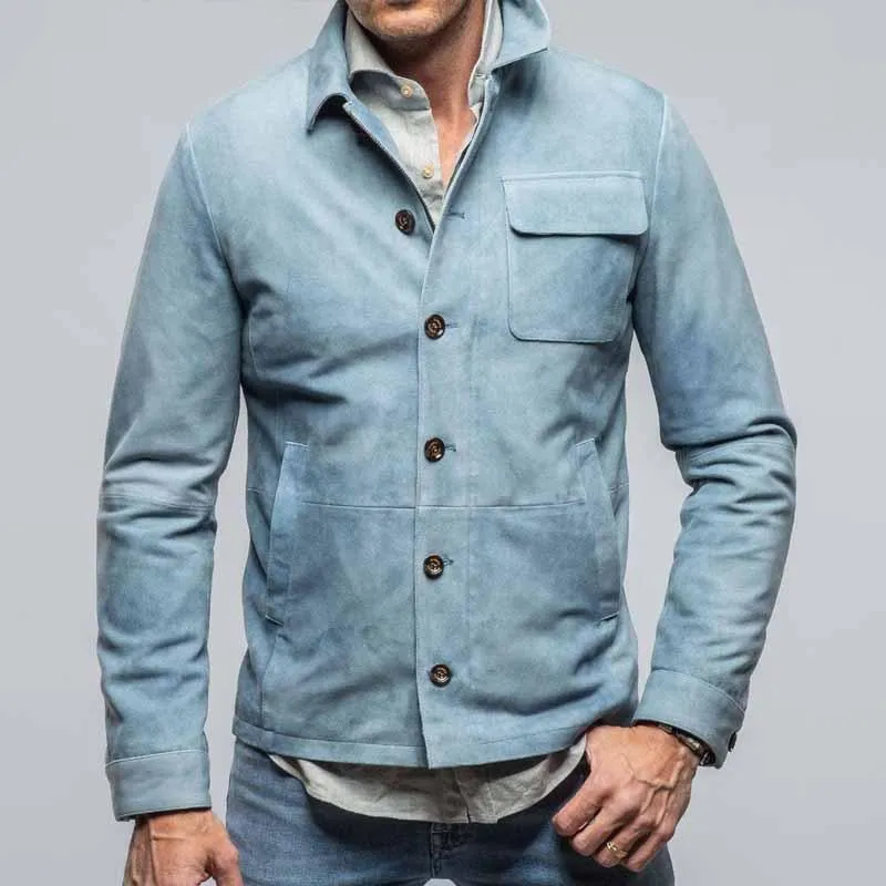 Men's Casual Suede Lapel Single Breasted Slim Fit Jacket 34212566M sold by Manly product image thumbnail 3