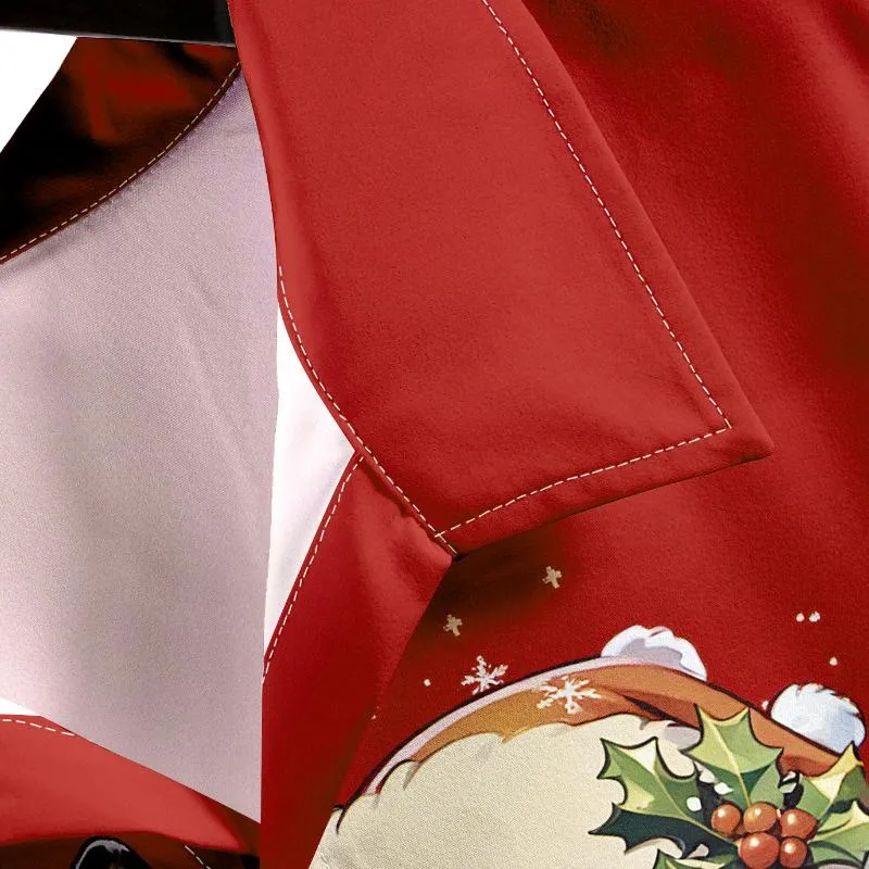 Men's Vintage Casual Santa Claus Christmas Lapel Short Sleeve Shirt 03713922TO sold by Manly product image thumbnail 4