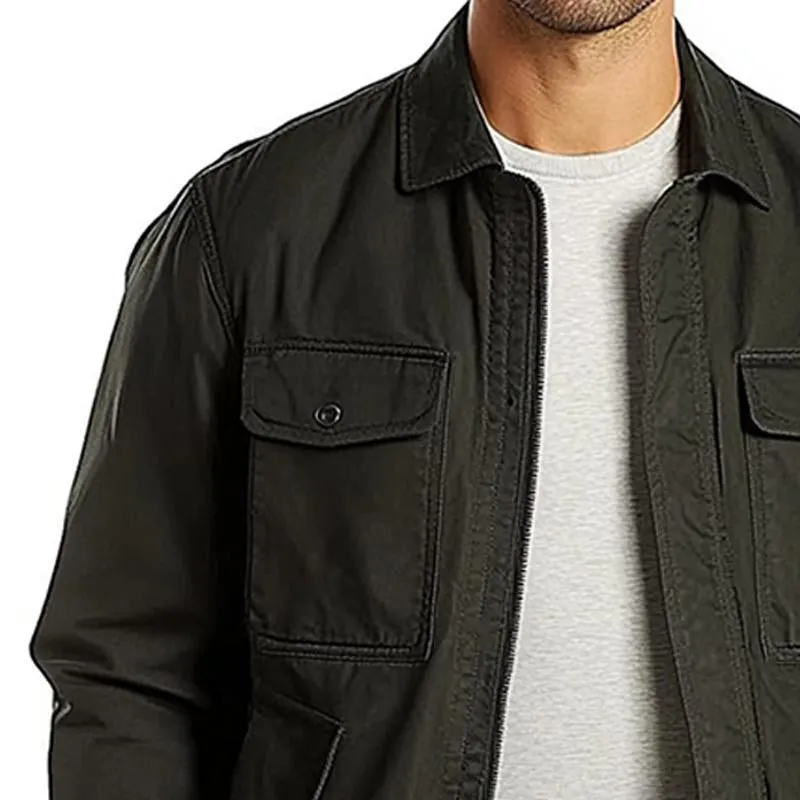 Men's Army Green Solid Multi-Pocket Jacket 21139193U sold by Manly product image thumbnail 3