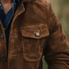 Men's Vintage Stand Collar Loose Multi-Pocket Suede Jacket 45946446K sold by Manly
