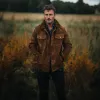 Men's Vintage Stand Collar Loose Multi-Pocket Suede Jacket 45946446K sold by Manly