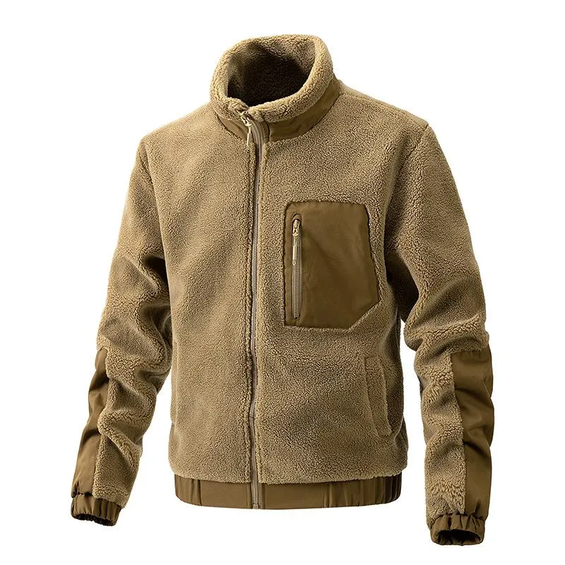 Men's Stand Collar Polar Fleece Casual Outdoor Jacket 64854778F sold by Manly product image thumbnail 3