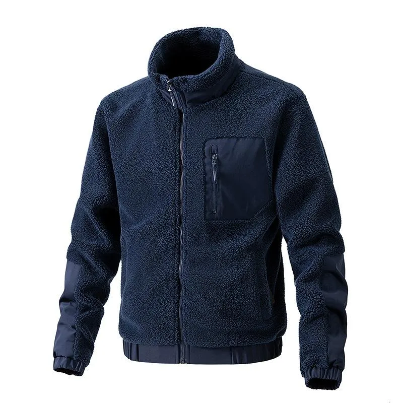 Men's Stand Collar Polar Fleece Casual Outdoor Jacket 64854778F sold by Manly product image thumbnail 5