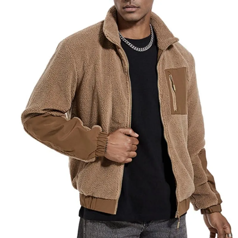 Men's Stand Collar Polar Fleece Casual Outdoor Jacket 64854778F sold by Manly