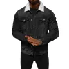 Men's Polar Fleece Composite Lapel Denim Jacket 77231371X sold by Manly