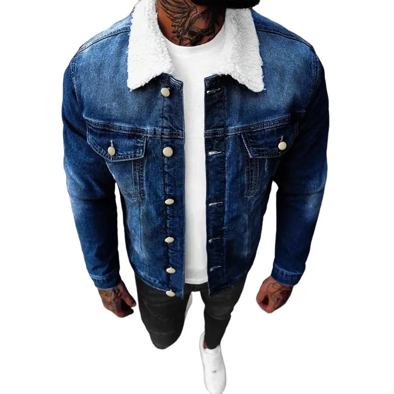 Men's Polar Fleece Composite Lapel Denim Jacket 77231371X sold by Manly product image thumbnail 2
