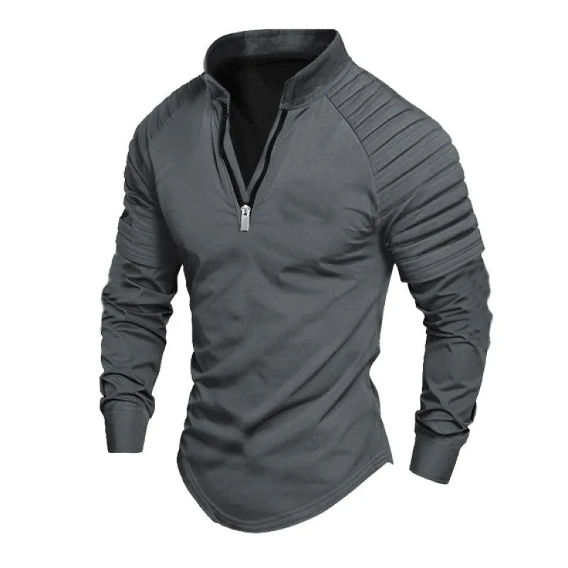 Men's Solid Color Stand Collar Half Zip Sweatshirt 31248842X sold by Manly