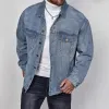 Men's Vintage Washed Lapel Denim Jacket 45852585X sold by Manly