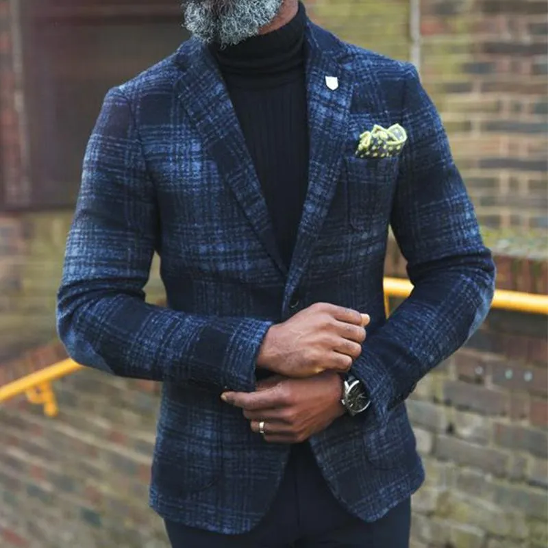 Men's Retro Casual Plaid Print Blazer 13061191TO sold by Manly product image thumbnail 2