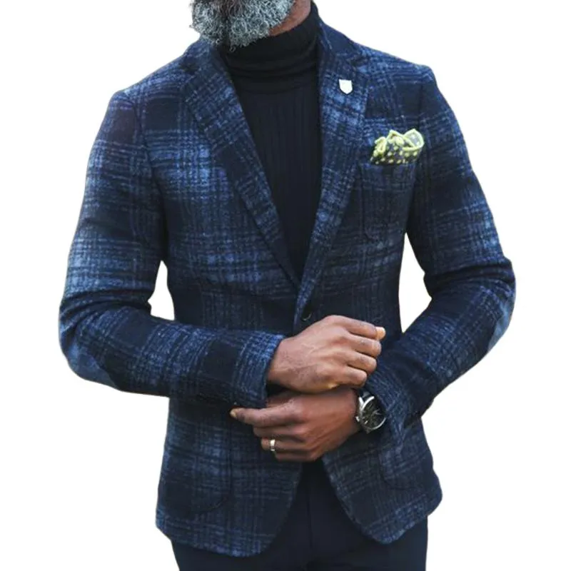 Men's Retro Casual Plaid Print Blazer 13061191TO sold by Manly