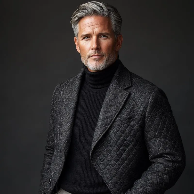 Men's Vintage Business Quilted Padded Single Breasted Blazer 21186212Y sold by Manly product image thumbnail 2