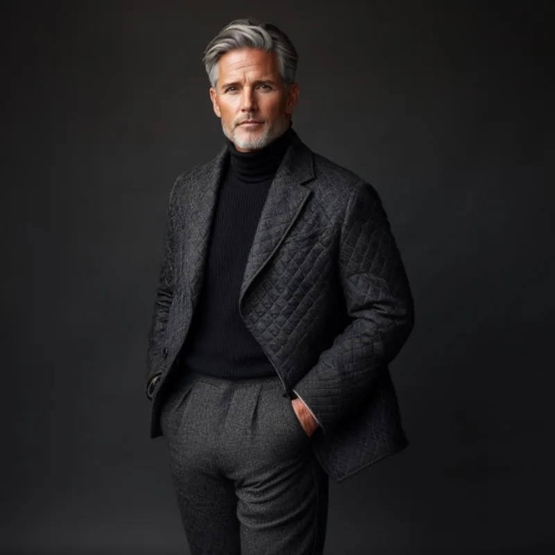 Men's Vintage Business Quilted Padded Single Breasted Blazer 21186212Y sold by Manly product image thumbnail 3