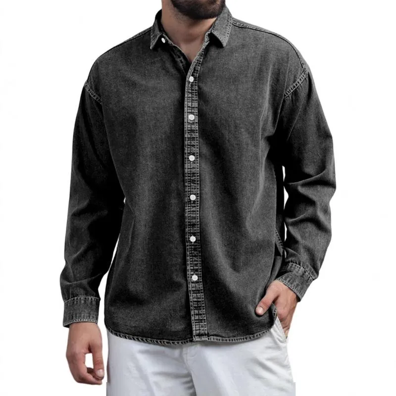 Men's Solid Color Lapel Long Sleeve Casual Shirt 17378535Z sold by Manly product image thumbnail 4