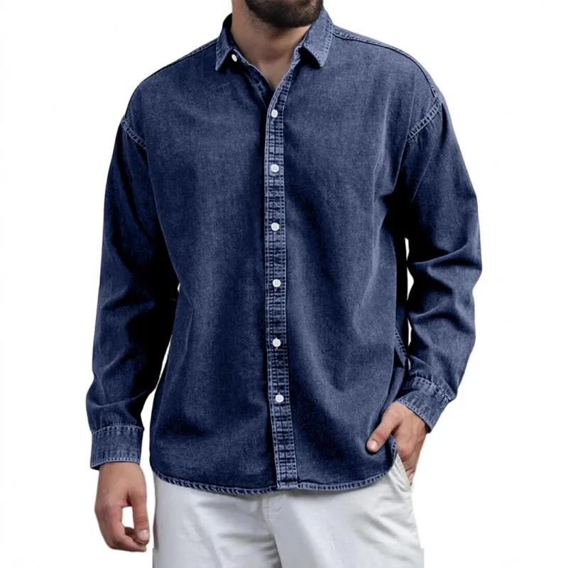 Men's Solid Color Lapel Long Sleeve Casual Shirt 17378535Z sold by Manly product image thumbnail 3