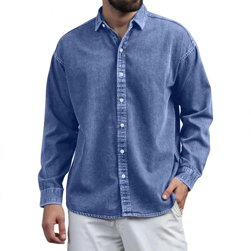 Men's Solid Color Lapel Long Sleeve Casual Shirt 17378535Z sold by Manly product image thumbnail 2