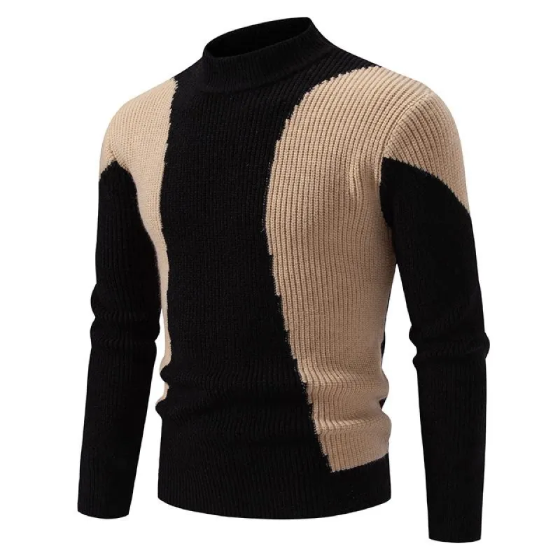 Men's Colorblock Half Turtleneck Knit Sweater 04653116U sold by Manly