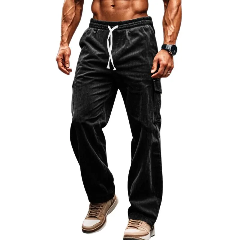 Men's Casual Corduroy Wide-leg Pants 24177002F sold by Manly