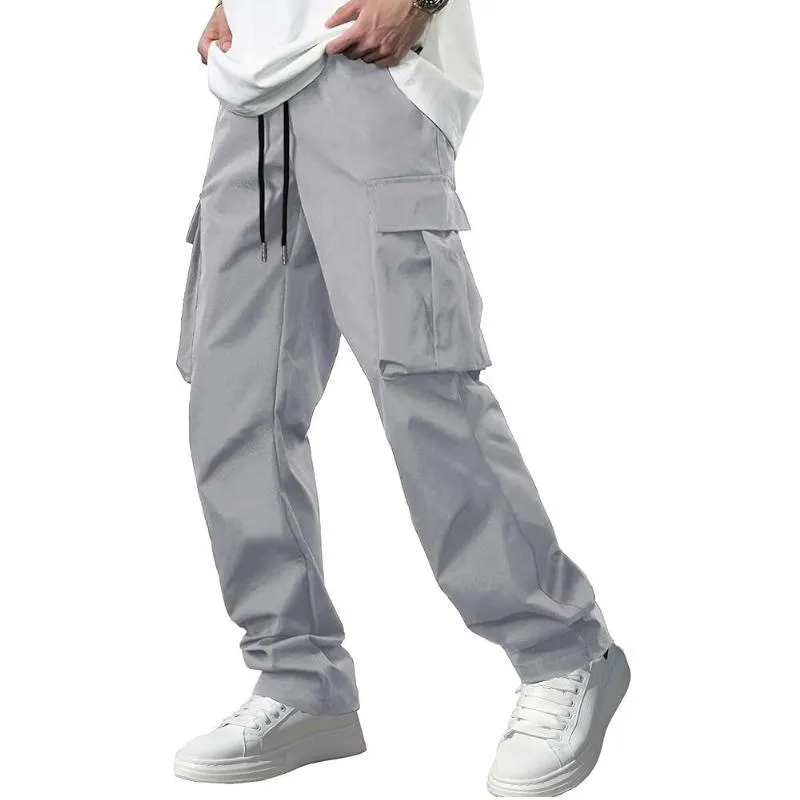 Men's Casual Polyester Cotton Drawstring Multi-Pocket Overalls 93793884F sold by Manly product image thumbnail 5