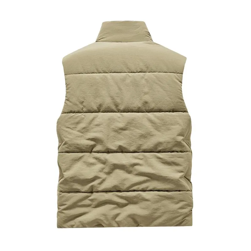 Men's Casual Fleece Stand Collar Thick Workwear Multi-pocket Vest 87500241K sold by Manly product image thumbnail 5