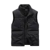 Men's Casual Fleece Stand Collar Thick Workwear Multi-pocket Vest 87500241K sold by Manly
