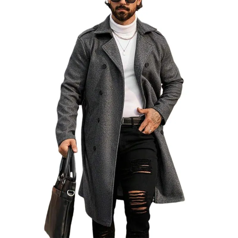 Men's Solid Color Casual Mid-length Coat 48154825X sold by Manly