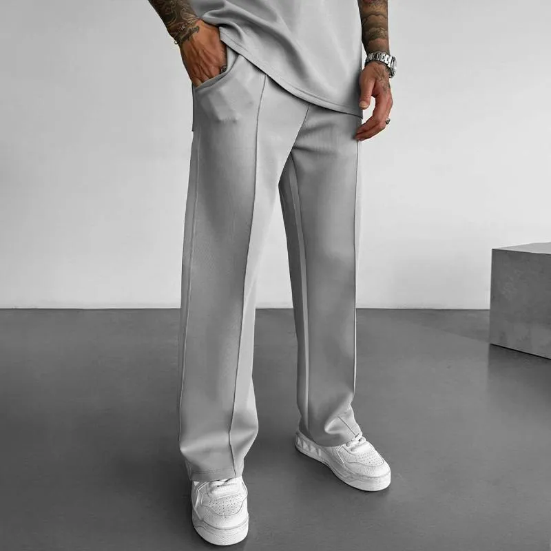 Men's Solid Color Elastic Waist Straight Casual Pants 98511676Z sold by Manly product image thumbnail 5