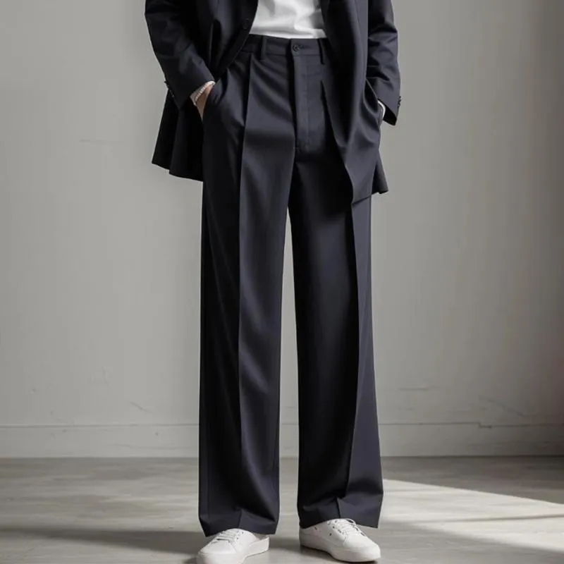 Men's Solid Color Loose Straight Suit Pants 93653429Z sold by Manly product image thumbnail 2