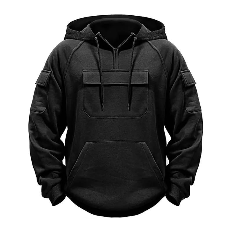 Men's Solid Color Loose Multi-pocket Outdoor Casual Hoodie 06419596Z sold by Manly product image thumbnail 3