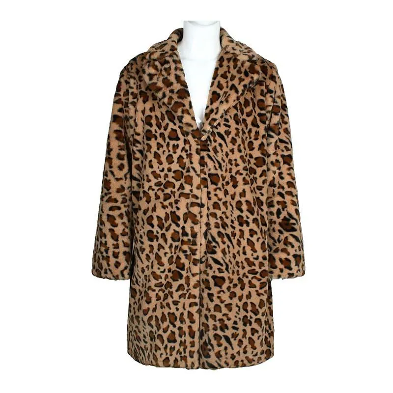 Men's Classic Casual Leopard Plush Faux Fur Suit Collar Mid-Length Coat 66169813K sold by Manly product image thumbnail 5