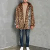 Men's Classic Casual Leopard Print Hooded Plush Faux Fur Coat 90965761K sold by Manly