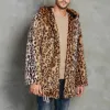 Men's Classic Casual Leopard Print Hooded Plush Faux Fur Coat 90965761K sold by Manly