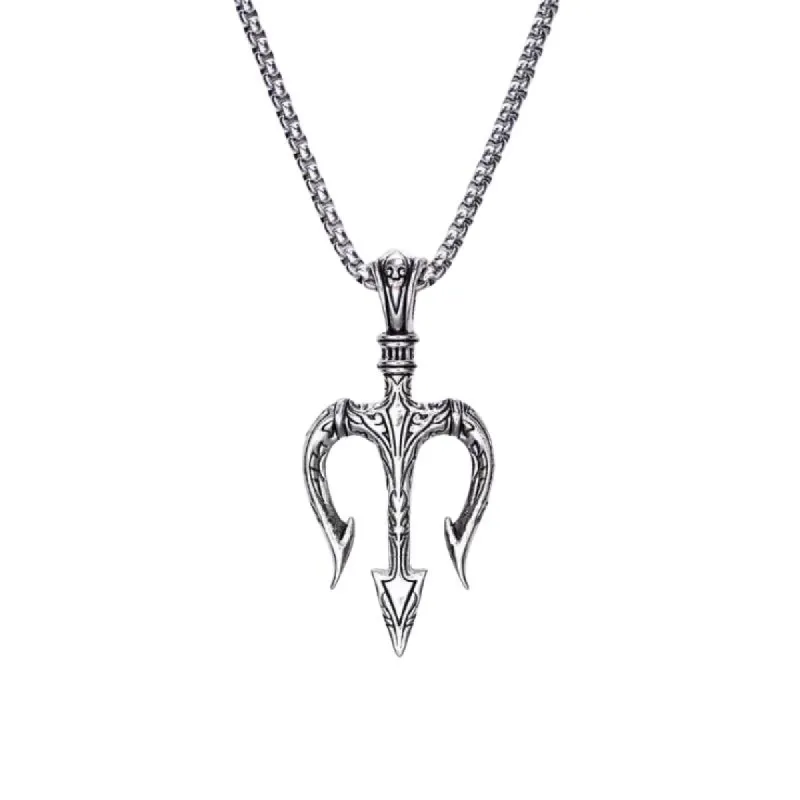 Retro Casual Nordic Trident Neptune Necklace 59483419TO sold by Manly