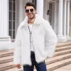 Men's Classic Casual Lapel Short Loose Faux Fur Warm Coat 38913113K sold by Manly