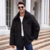 Men's Classic Casual Lapel Short Loose Faux Fur Warm Coat 38913113K sold by Manly