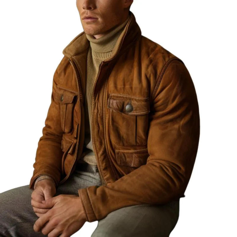 Men's Vintage Cargo Casual Suede Jacket 71134803F sold by Manly