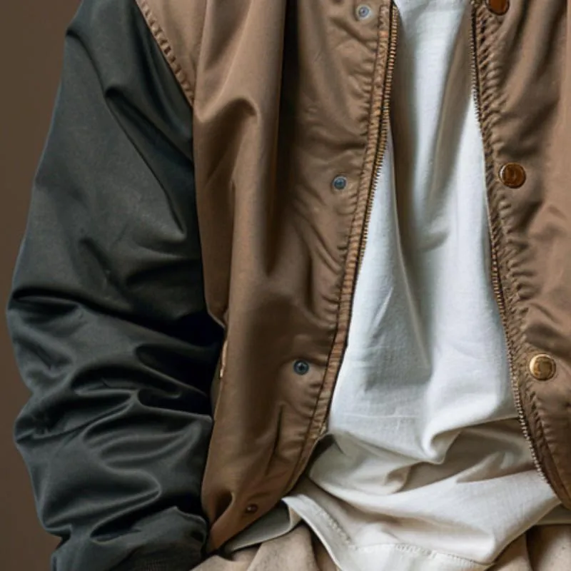 Men's Loose Retro Casual Baseball Jacket 53717593F sold by Manly product image thumbnail 3