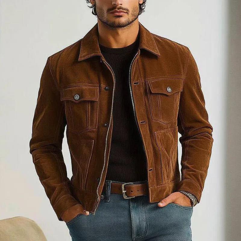 Men's Vintage Casual Suede Jacket 92543819F sold by Manly product image thumbnail 2