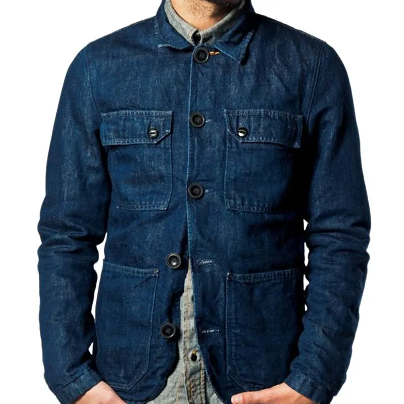 Men's Vintage Dark Blue Denim Jacket 57378867U sold by Manly product image thumbnail 2
