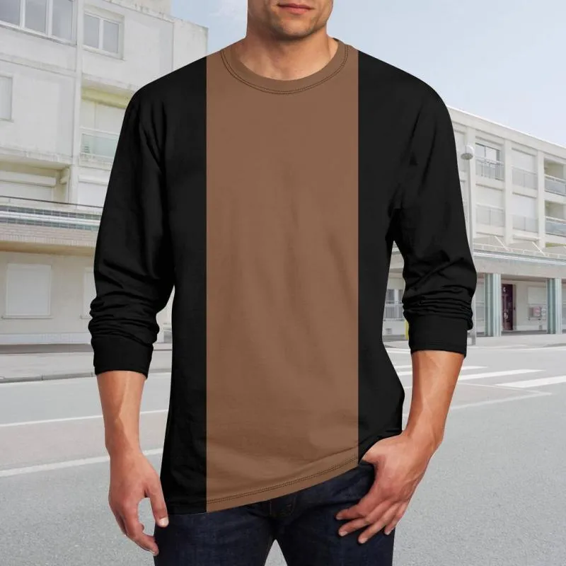 Men's Casual Colorblock Round Neck Long Sleeve T-Shirt 79752904Y sold by Manly product image thumbnail 3