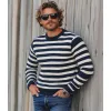 Men's Striped Knit Crew Neck Slim Fit Sweater 14349252Y sold by Manly