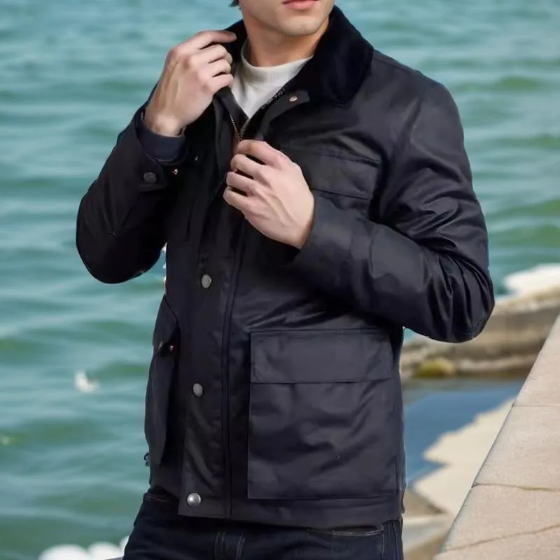 Men's Vintage Casual Multi-Pocket Solid Zipper Jacket 76621936TO sold by Manly product image thumbnail 2