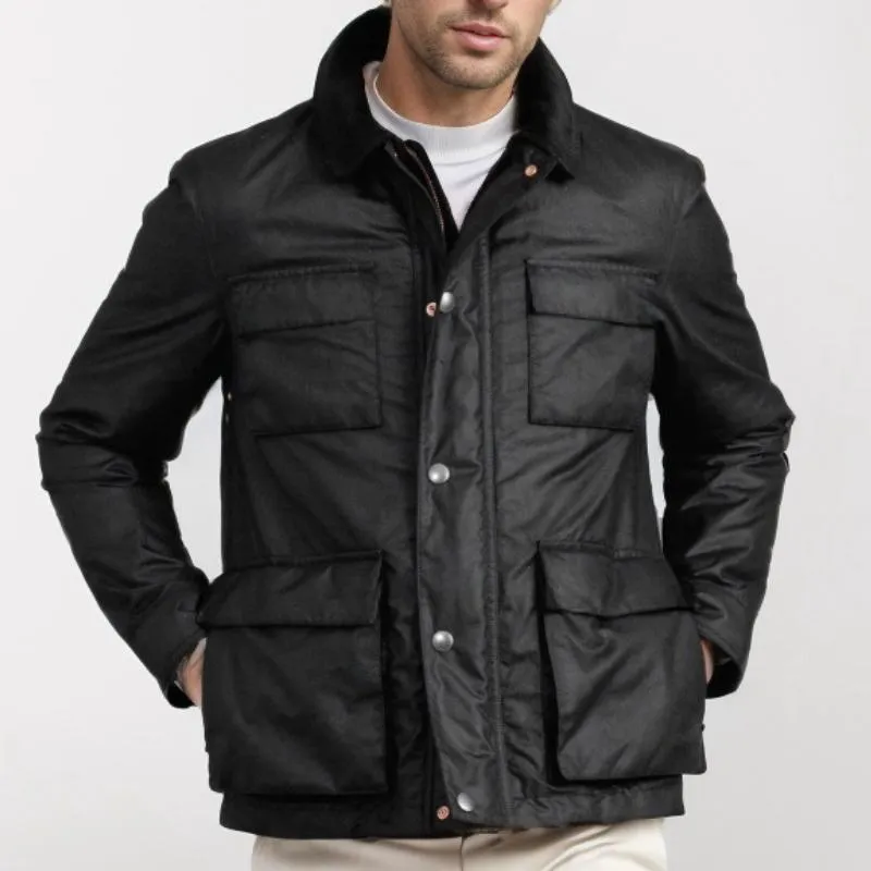 Men's Vintage Casual Multi-Pocket Solid Zipper Jacket 76621936TO sold by Manly product image thumbnail 5