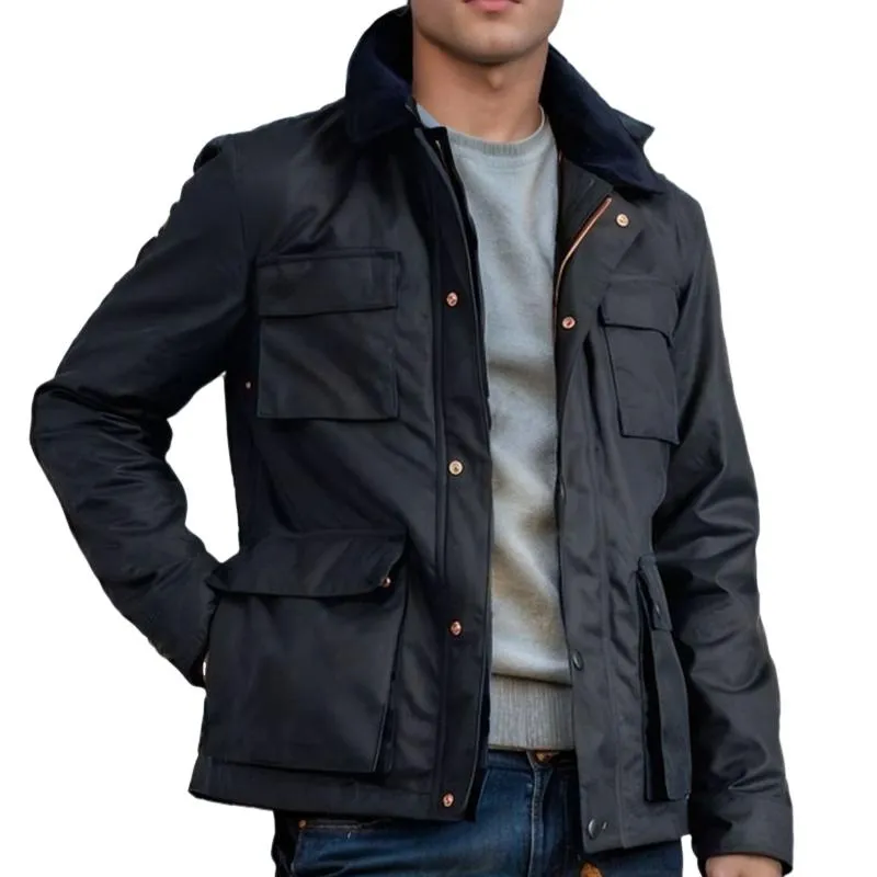 Men's Vintage Casual Multi-Pocket Solid Zipper Jacket 76621936TO sold by Manly