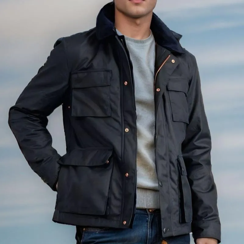 Men's Vintage Casual Multi-Pocket Solid Zipper Jacket 76621936TO sold by Manly product image thumbnail 4