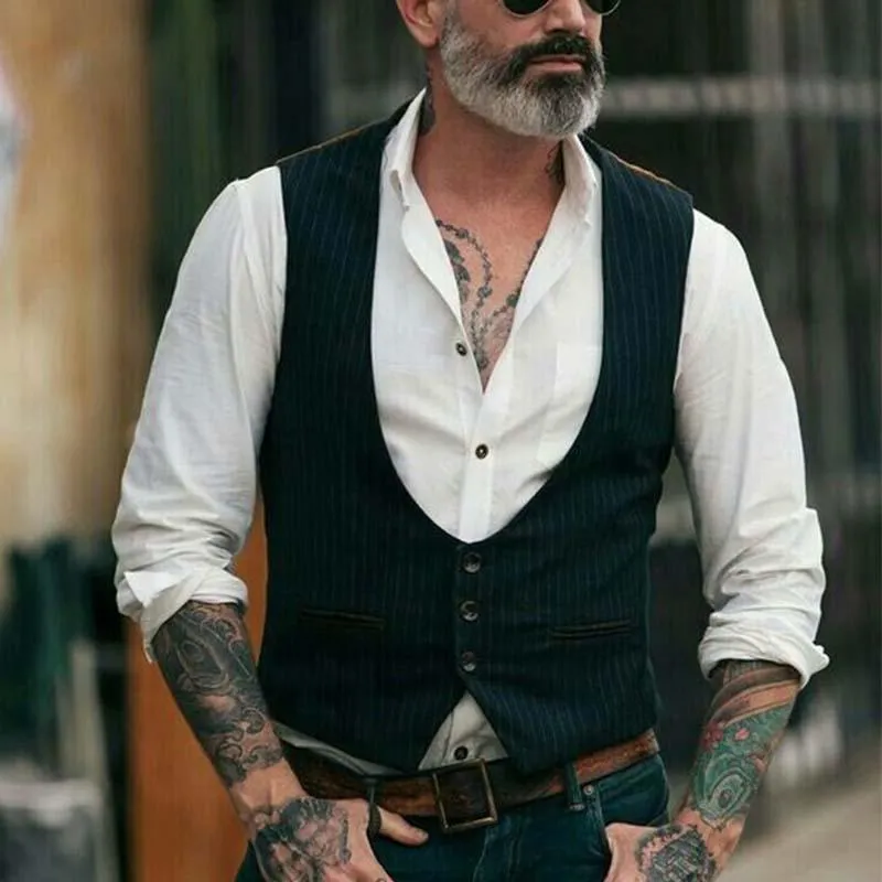 Men's Retro Classic Casual Slim Fit Button Pocket Vest 94197697K sold by Manly product image thumbnail 2