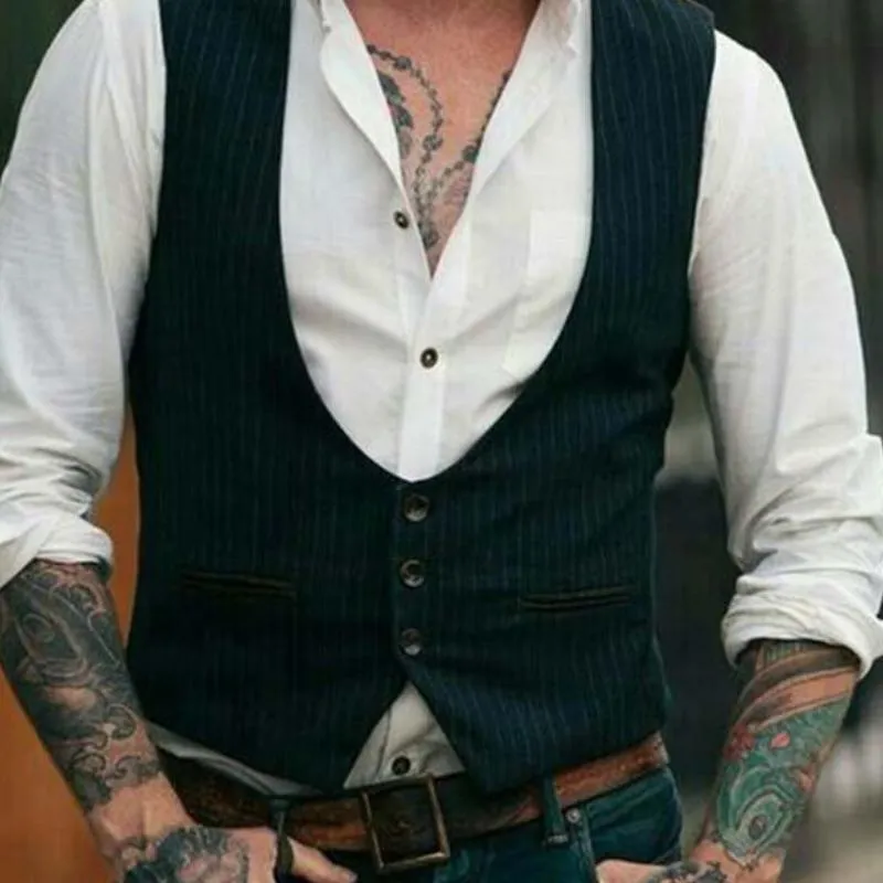 Men's Retro Classic Casual Slim Fit Button Pocket Vest 94197697K sold by Manly product image thumbnail 3