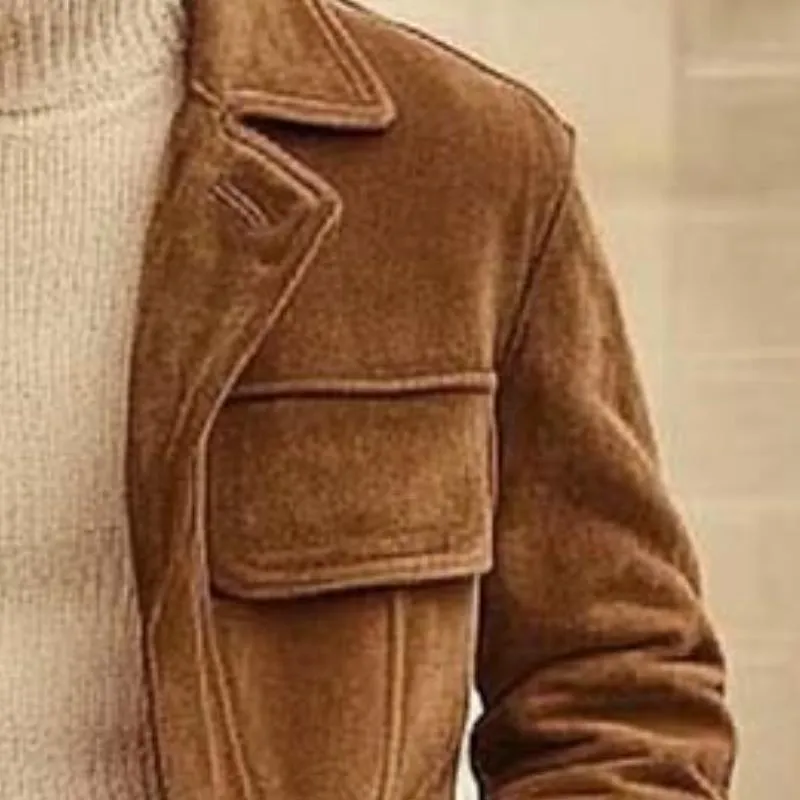 Men's Vintage Classic Casual Button Pocket Suede Jacket 06598656K sold by Manly product image thumbnail 4