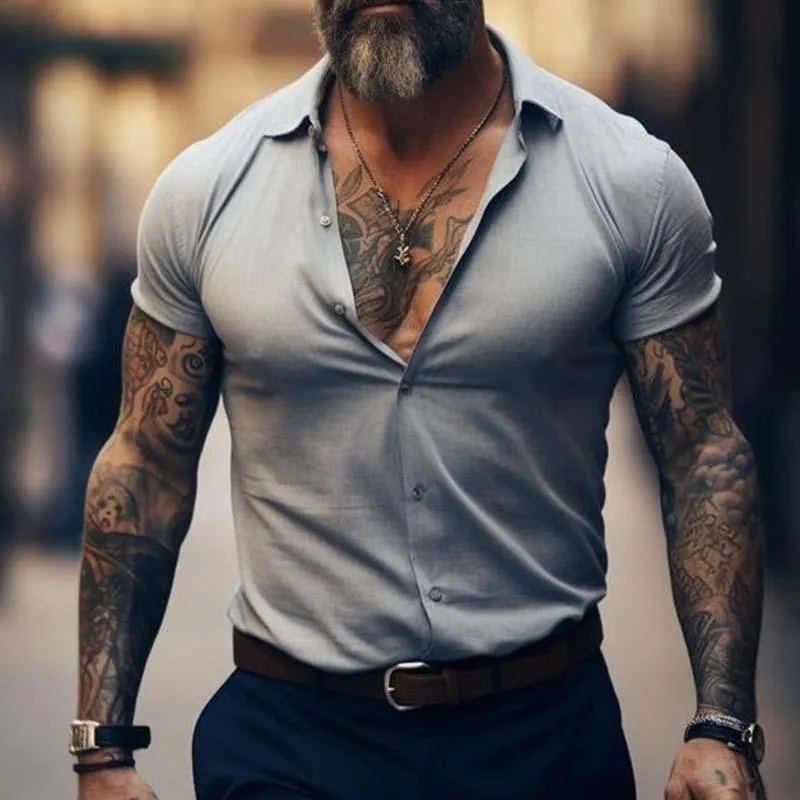 Men's Vintage Classic Casual Slim Fit Button Shirt 48122903K sold by Manly product image thumbnail 2